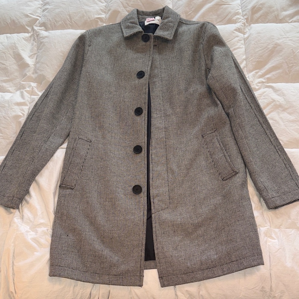 Topman Charcoal Pea Coat for Men